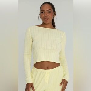 Yellow Long Sleeve Women's Top